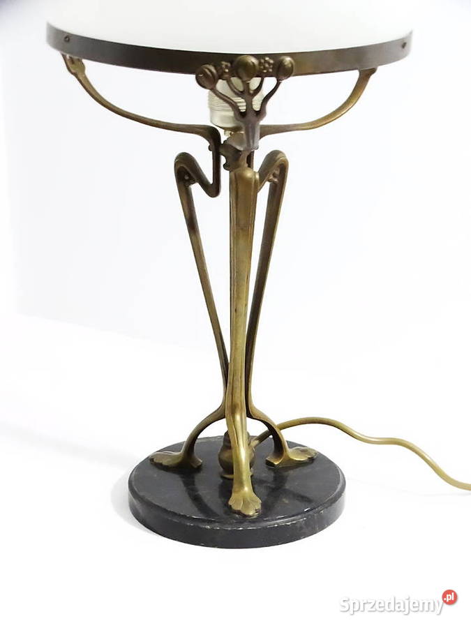 Lampa stołowa vintageretro z marmurową podstawą Lampy stołowe i nocne Biłgoraj