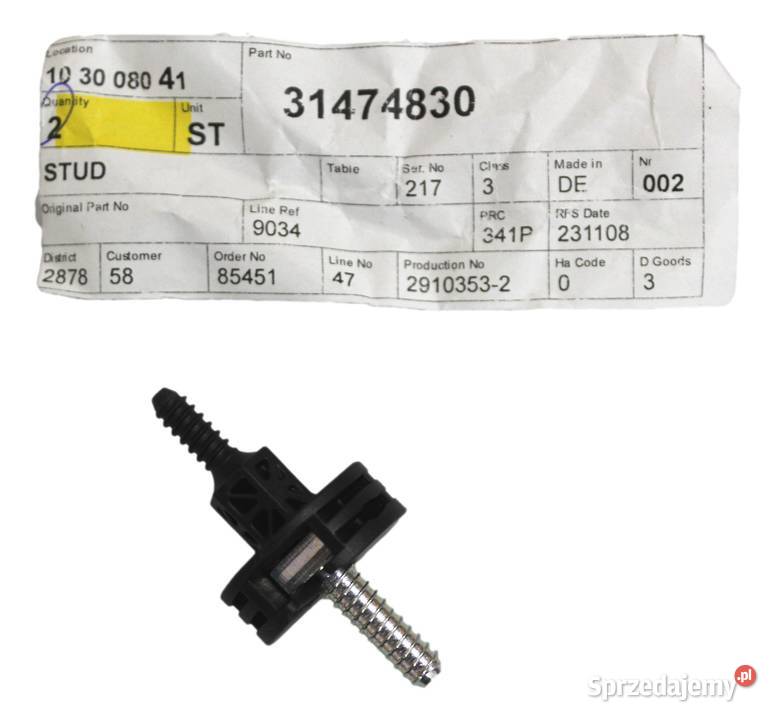 VOLVO V40 S60 V60 S80 sruba gornej oslony sprzedam