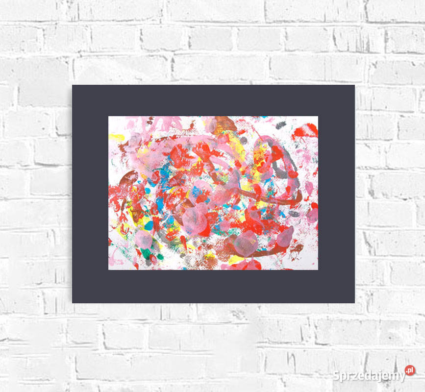 kolorowa abstrakcja A3 abstrakcyjny rysunek wielokolorowy Kraków