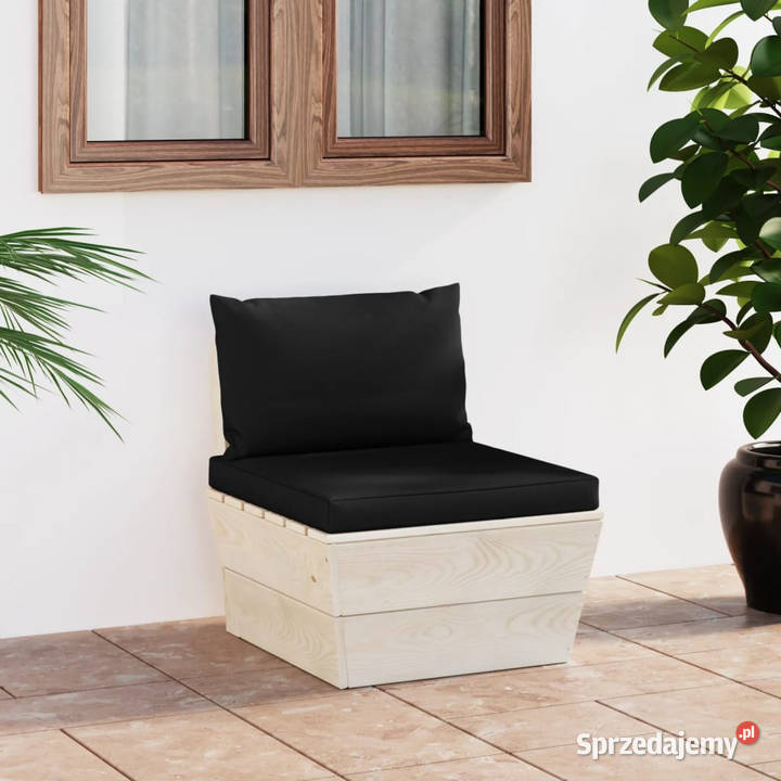 Ogrodowa sofa środkowa z palet poduszki Warszawa