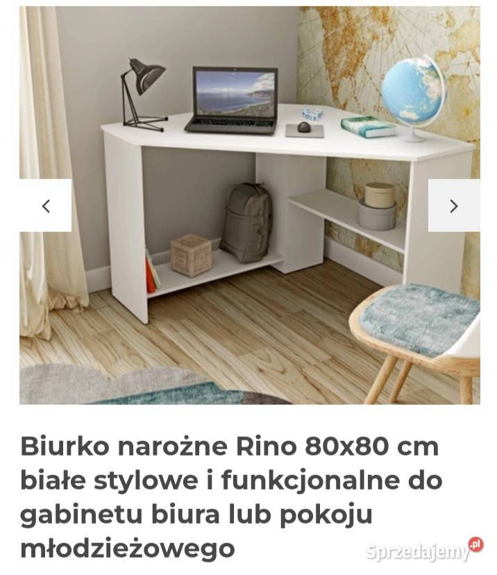 Biurko narożne białe 80cm Kraków sprzedam