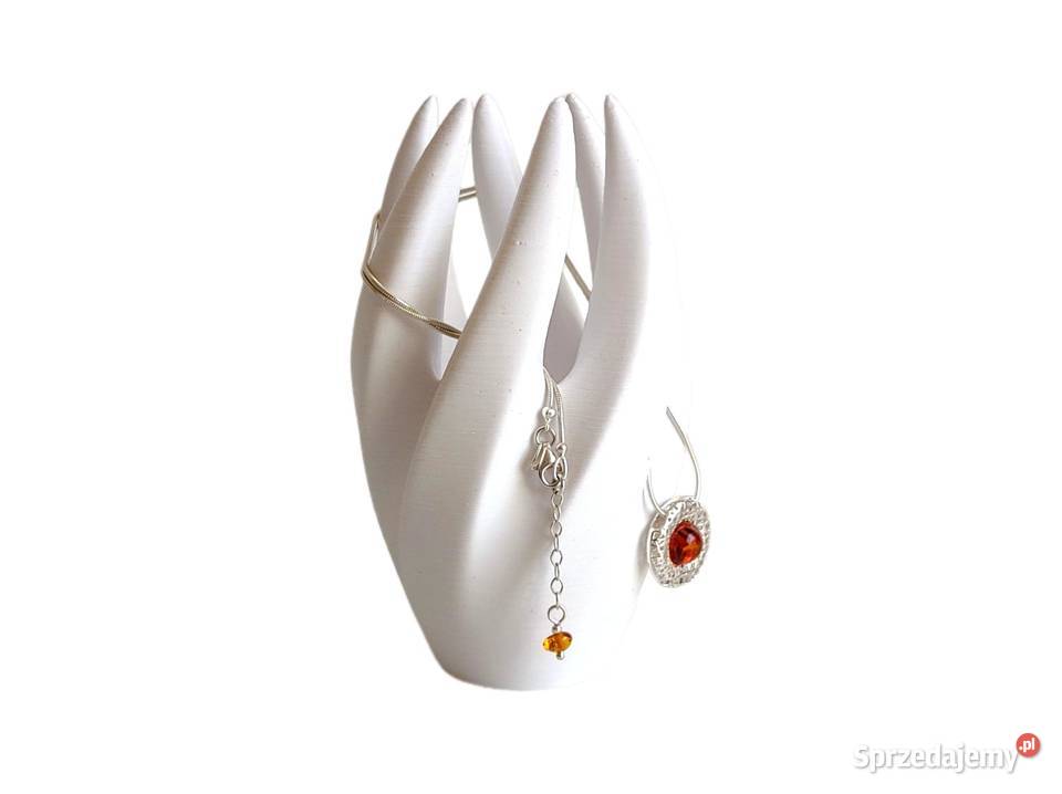 7519 Srebrny Donut z Bursztynem srebro Naszyjniki Kędzierzyn-Koźle