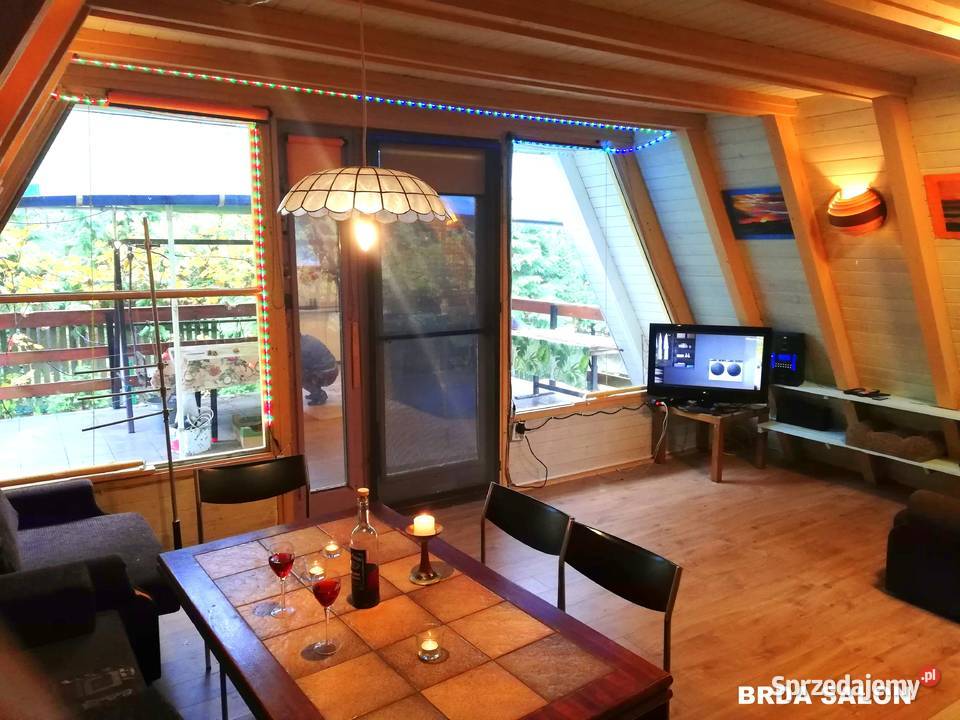 Domek letniskowy jeziorem z kominkiem działka Sosno