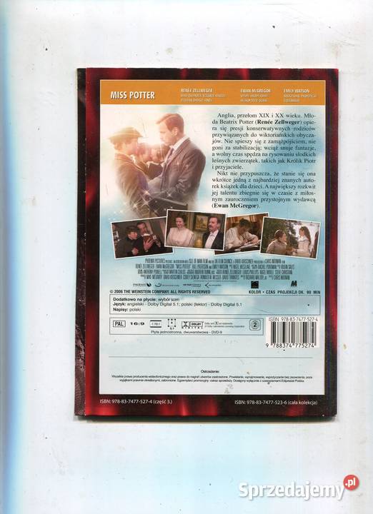 Wielkie namiętności Miss Potter Film DVD Szczecin