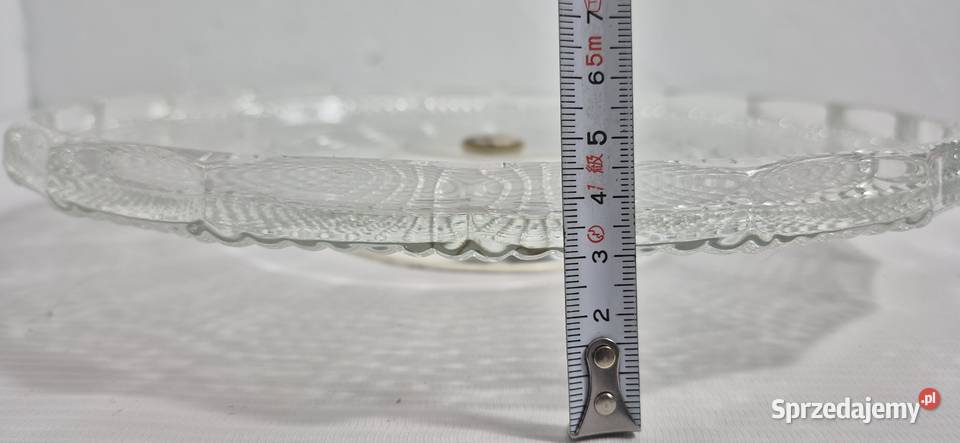 Stylowa Patera Szklana Vintage PRL 30 Biłgoraj