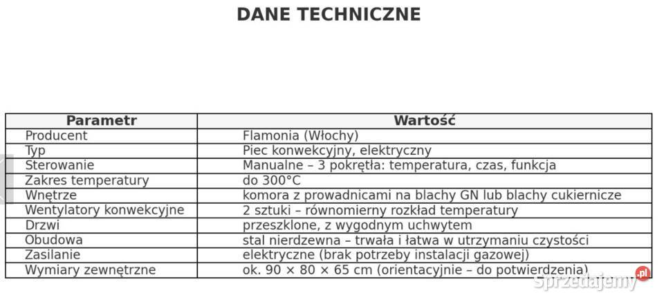 Piec konwekcyjny Flamonia Słupsk