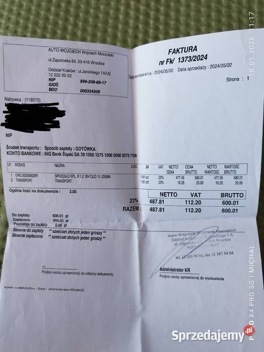 Sprzęgło VALEO do Renault Clio Grandtour 76kw śląskie Sosnowiec