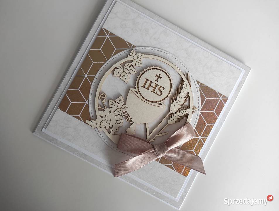 Kartka ręcznie robiona na Komunię świętą łódzkie Łódź