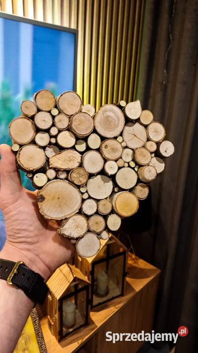Serce z drewna Walentynki Handmade Rękodzieło Zabrze