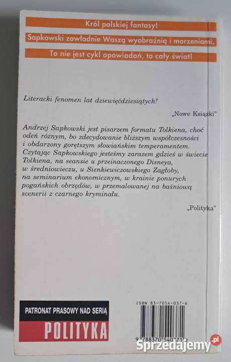 Miecz przeznaczenia Andrzej Sapkowski Warszawa