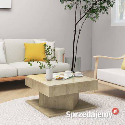 Stolik kawowy dąb sonoma 57x57x30 materiał Warszawa