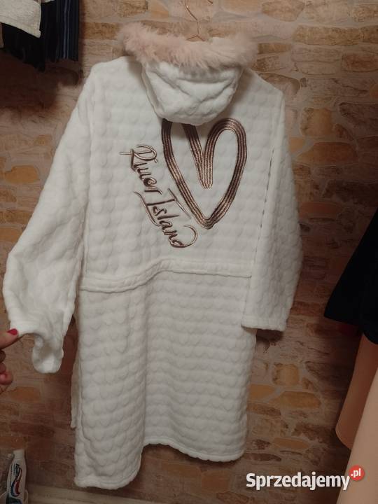 XSS RIVER ISLAND Futrzany szlafrok z kapturem z