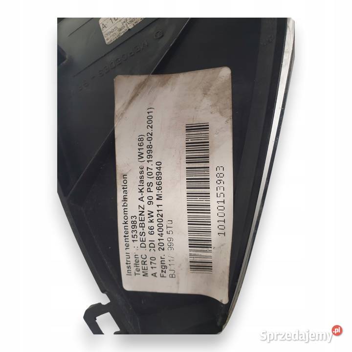 LICZNIK ZEGARY A1685403911 Mercedes W168 17 CDI Chełm