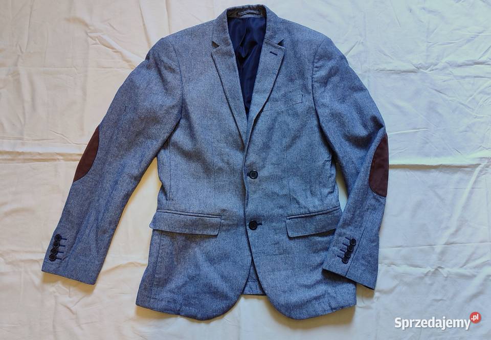 Błękitna męska marynarka HM r S Odzież codzienna pomorskie Gdańsk