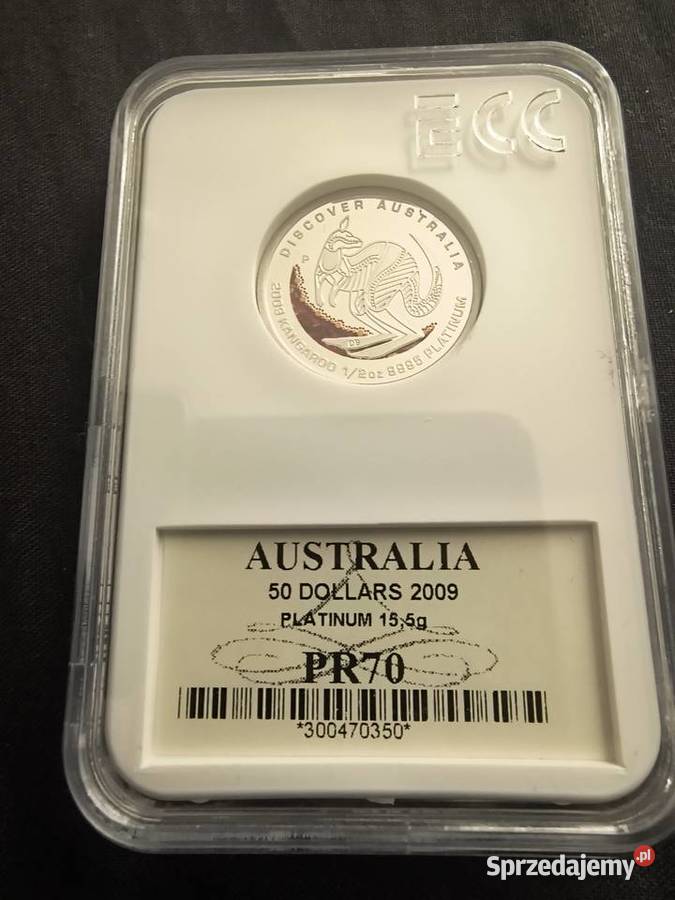 Kangur 2009 proof pół uncji PLATYNA grading PR70