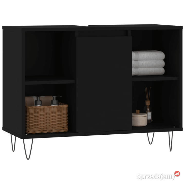 Szafka łazienkowa czarna 80x33x60 materiał Warszawa