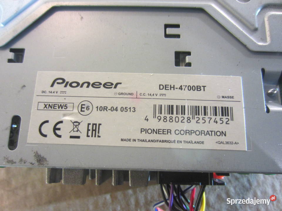 radioodtwarzacz pioneer deh4700bt BT USB AUX CD Układ elektryczny