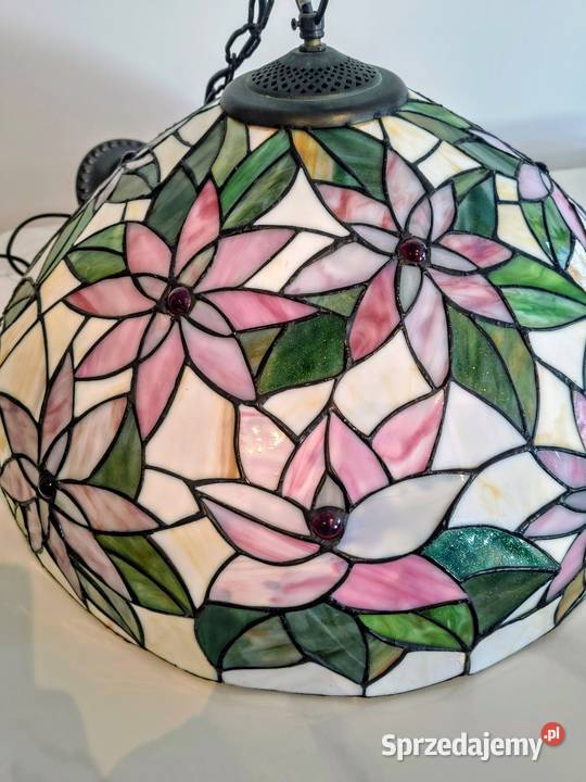 Tiffany lampa witrażowa wisząca kwiaty Lampy wiszące dolnośląskie Zaręba sprzedam