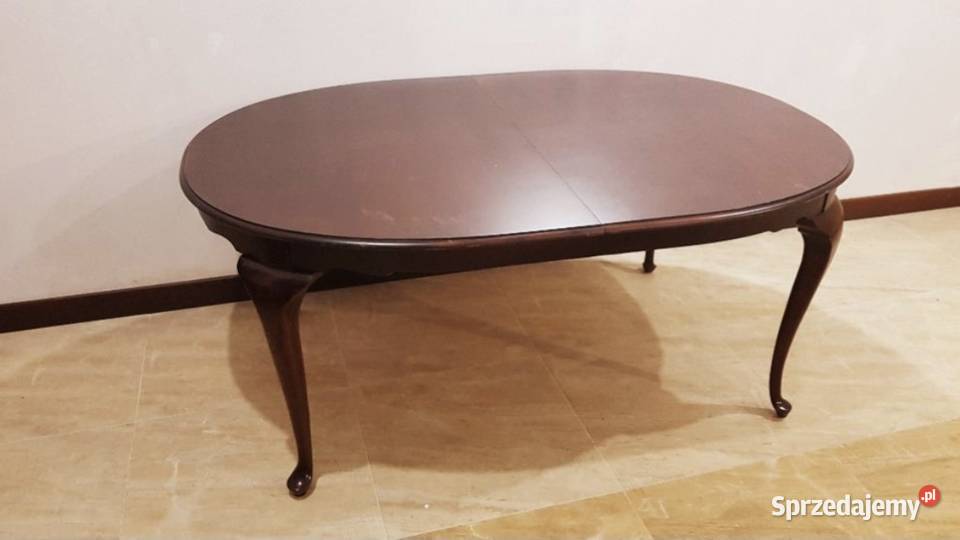 Stół drewniany do salonu rozkładany owalny Drexel USA XIX