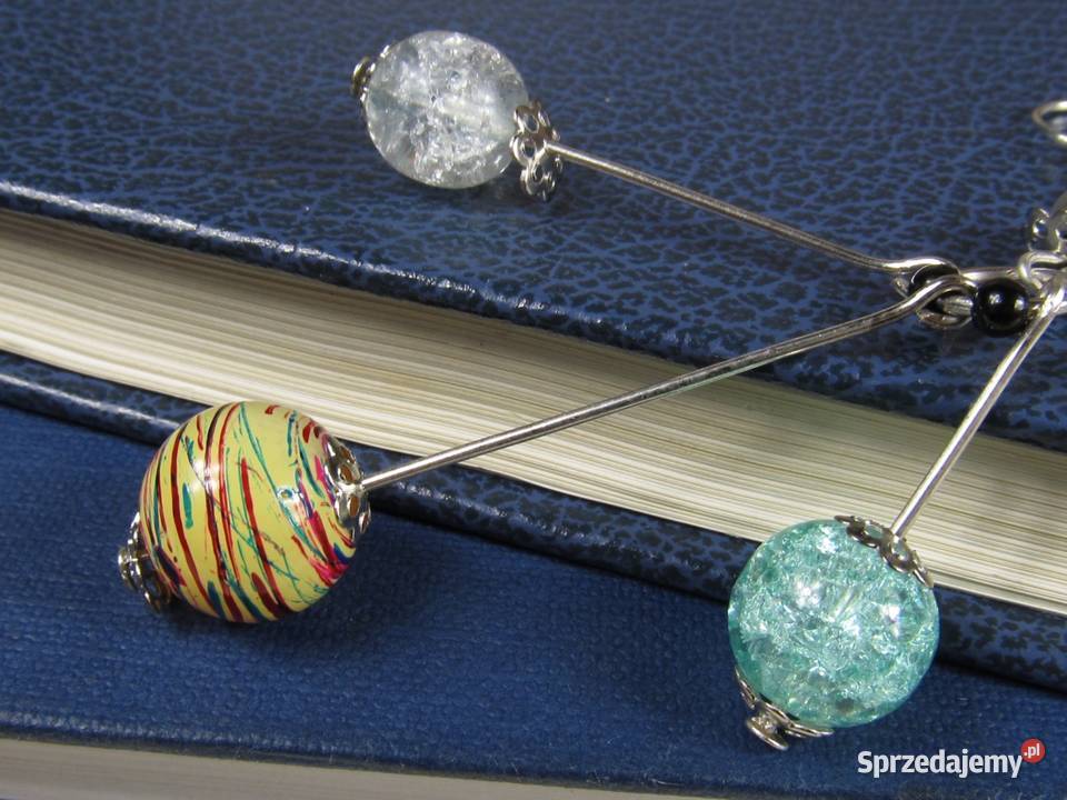 Kolczyki wisiorek zestaw kolorowy morski biały Katowice sprzedam