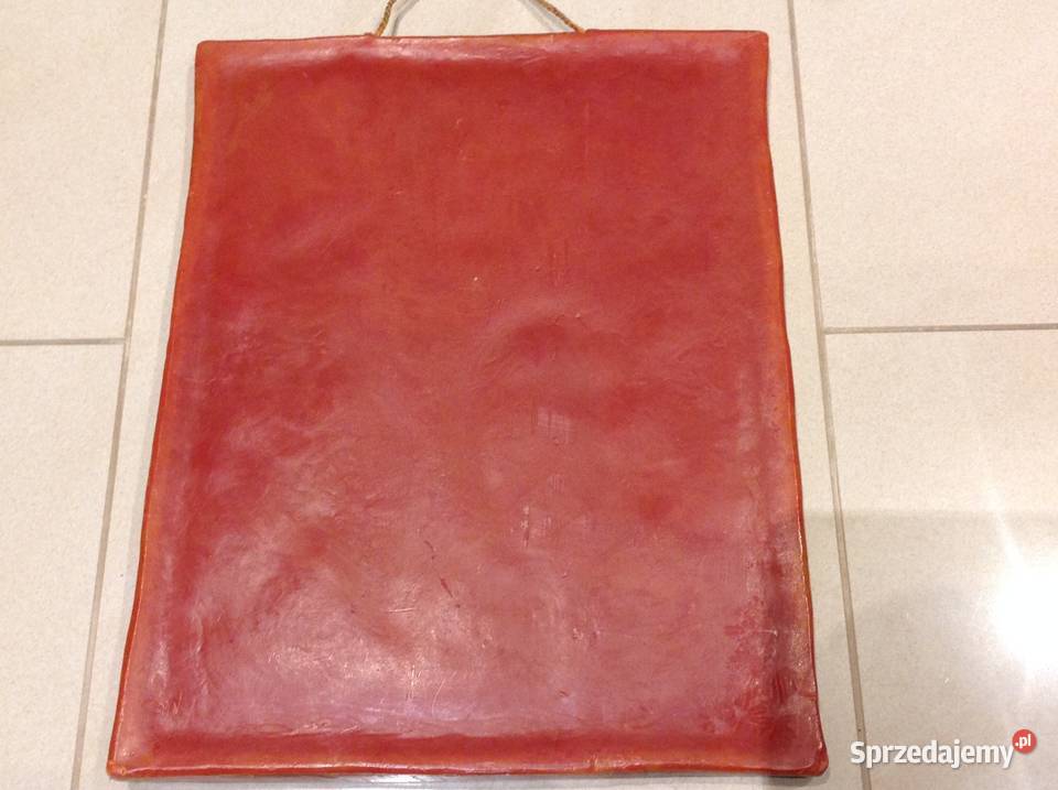 Stary Obraz Płaskorzeźba z Wosku Sygnowany Nowa Sól