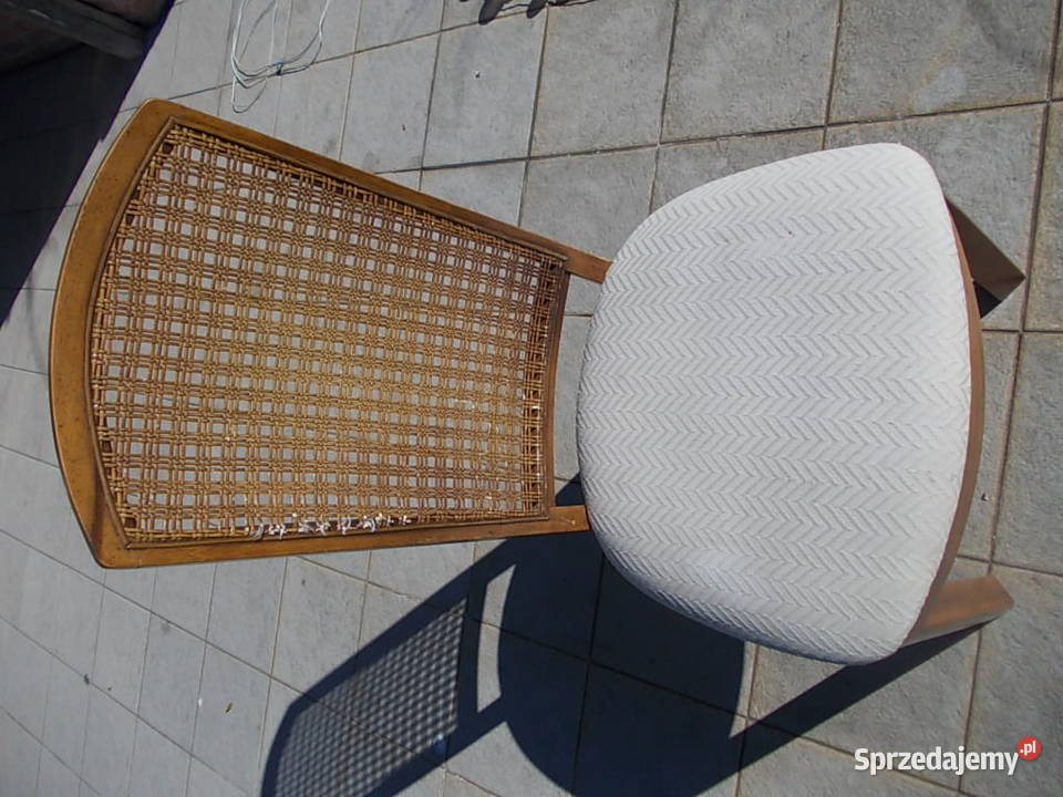 krzesła drewniane kpl8 USA z rafią oryginalne Stoły, krzesła, biurka Falenty Nowe