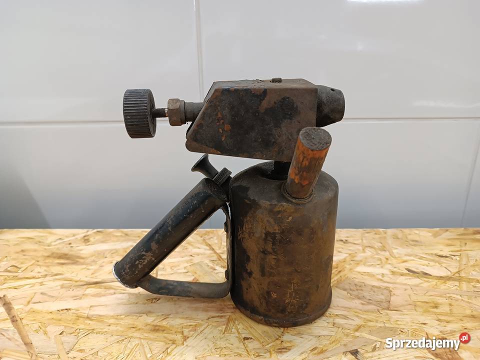 Stara sygnowana mosiężna Lut lampa palnik Antyki Wymysłów