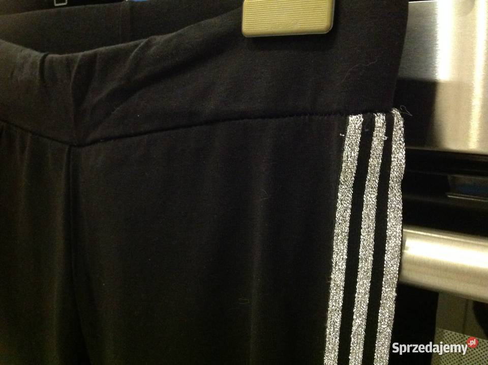 Legginsy Damskie VESO S Czarne srebrny lampas Nowa Sól