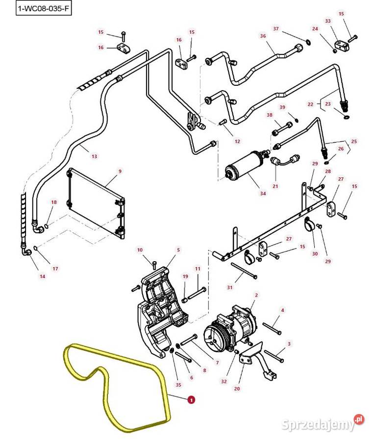 Pas wielorowkowy klimatyzacji Massey Ferguson podlaskie Białystok