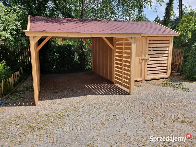 Wiata garażowa 4 z pomieszczeniem gospodarczym i Parzymiechy