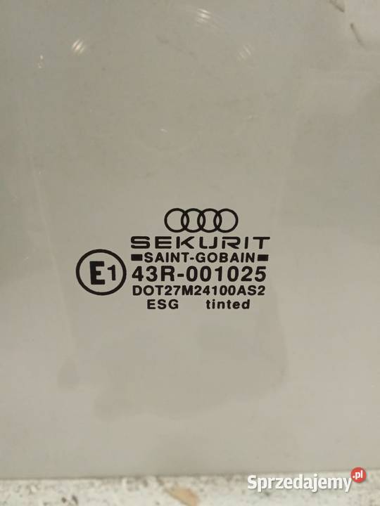 Szyba Drzwi Lewa Przednia Audi 100A6 9197 Bralin