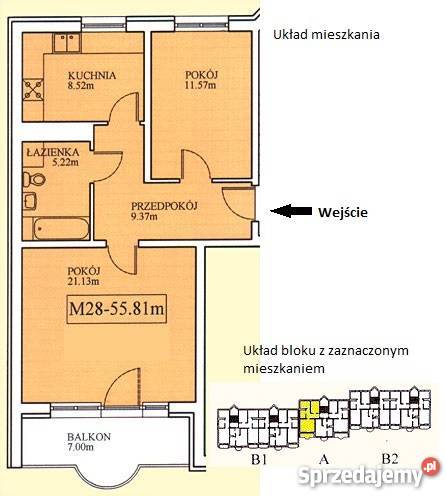 TBS Łaziska Średnie 56m2 7m2 balkon duża piwn 45 Łaziska Górne