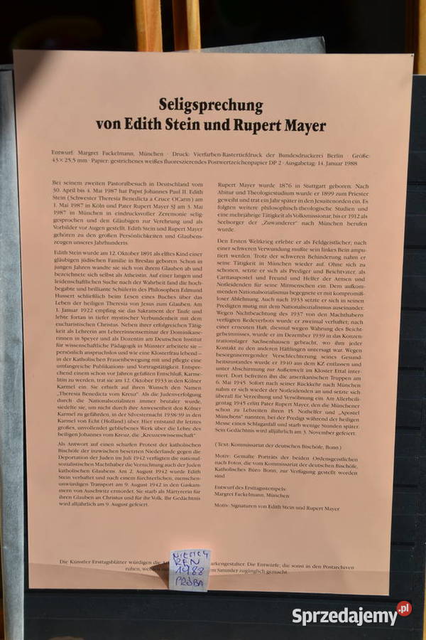 Znaczki Papież Jan Paweł II RFN Niemcy PRÓBA Ks Filatelistyka Sobótka sprzedam