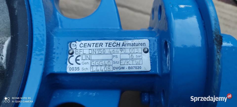 Przepustnica zwrotna zawór motylkowy PN 16 Nowy Tomyśl