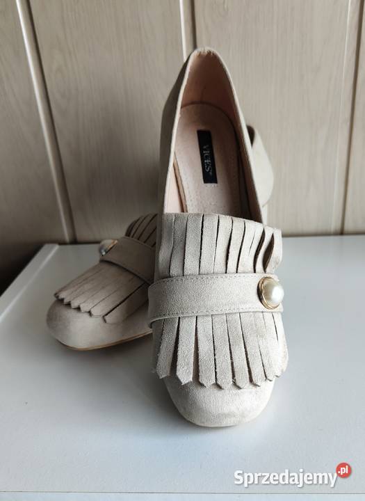 Nowe buty Vices 39 bezowe na obcasie półbuty Czółenka Szczecin