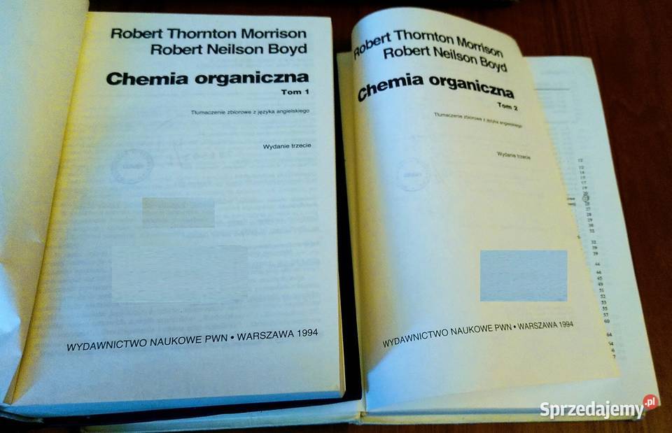 Chemia organiczna T 1 2 Morrison Boyd wyd 3 1994 Rok wydania 1994 Gdańsk sprzedam
