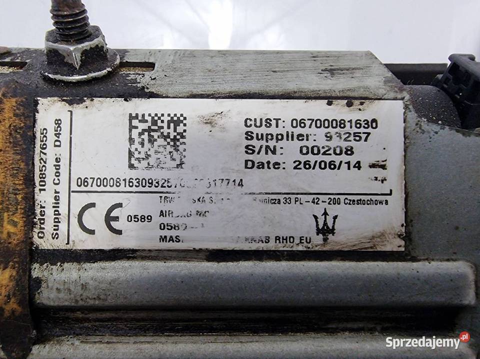 PODUSZKA AIRBAG MASERATI GHIBLI KOLANOWA Lipno sprzedam