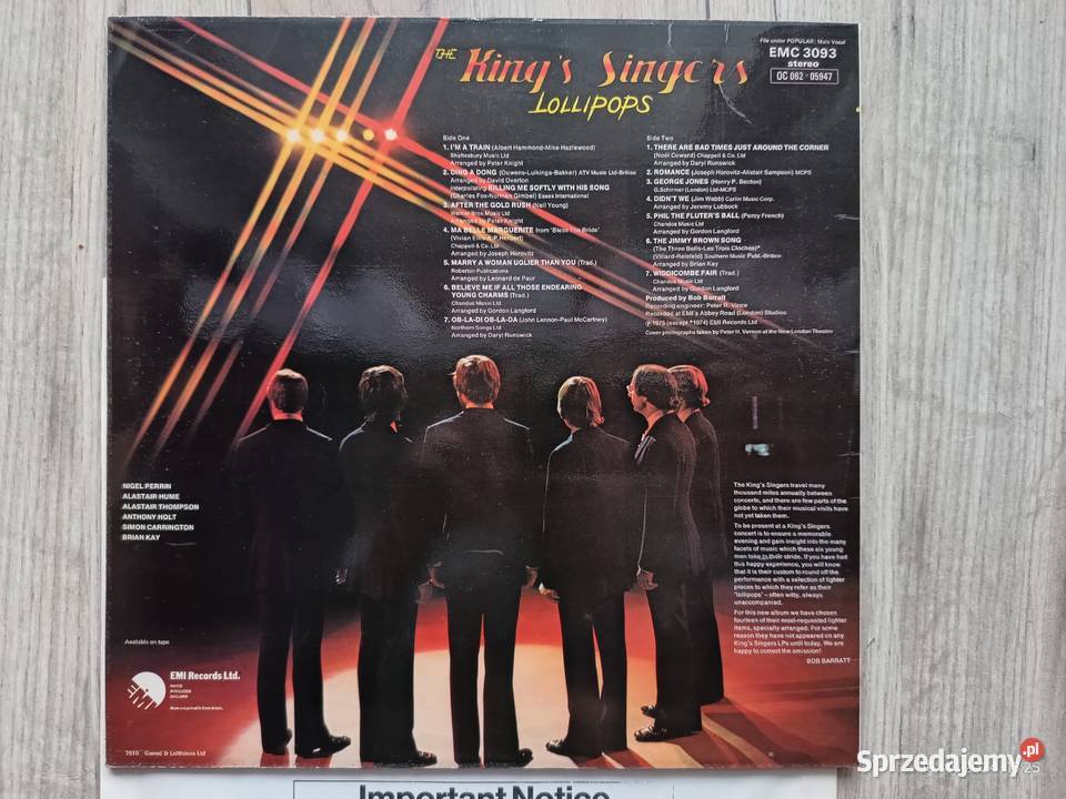Winyl zespołu The Kings Singers Lolli Pops Wronki