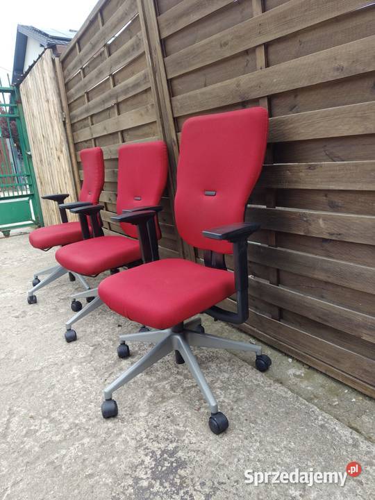 3 x krzesło Steelcase Lets B czerwone biurowe Warszawa