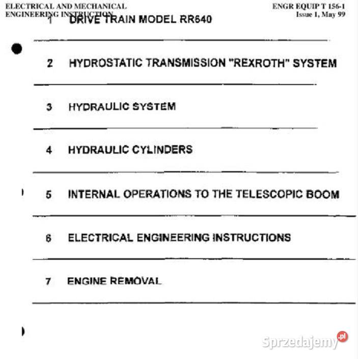 Merlo T156 P359 instrukcja naprawy sprzedam