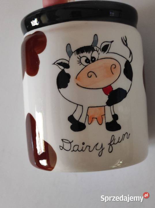 Dairy Fun kufel pojemnik ceramiczny słój słoik z Kieliszki i pucharki Kielce sprzedam