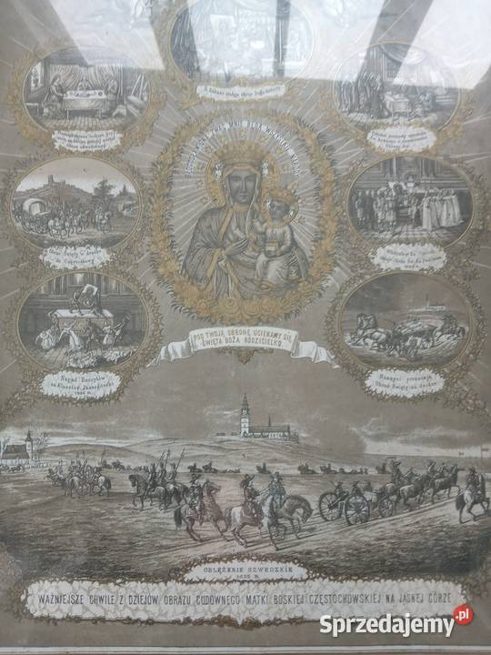 Święty obraz Częstochowa litografia Gdów
