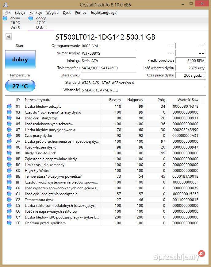 Dysk HDD 25 500GB Toshiba WD Seagate HGST mix Włoszczowa