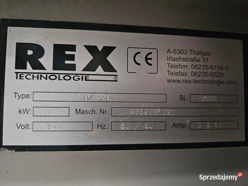 REX RVF 436 Nadziewarka próżniowa z załadunkiem Krotoszyn