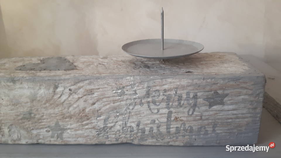 Świecznik drewniany Otwock sprzedam
