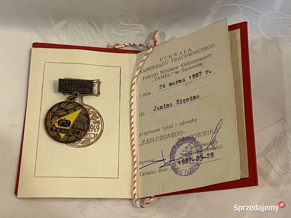 Odznaka Zasłużony Zakładu TAMEL Tarnów Kraków