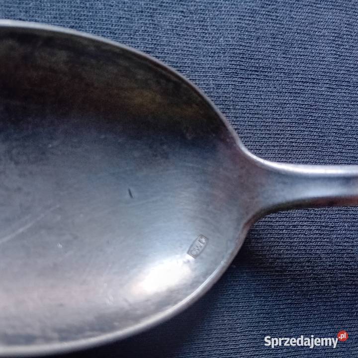 Platerowana pozłacana łyżka art deco pierwsza wielkopolskie Koźminek