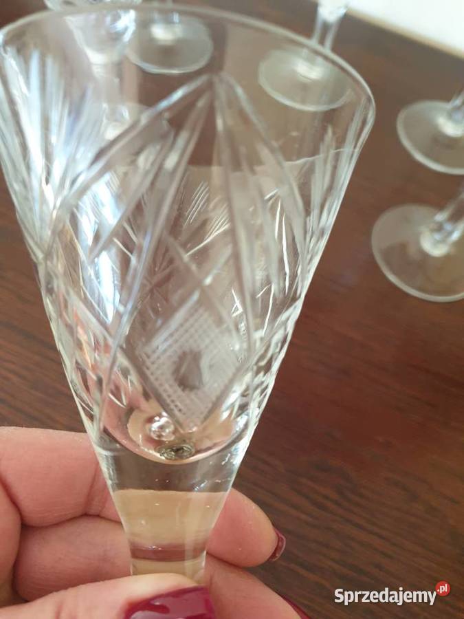 Kieliszki kryształowe 6 do szampana PRL Antyki, Sztuka, Kolekcje mazowieckie Radom sprzedam