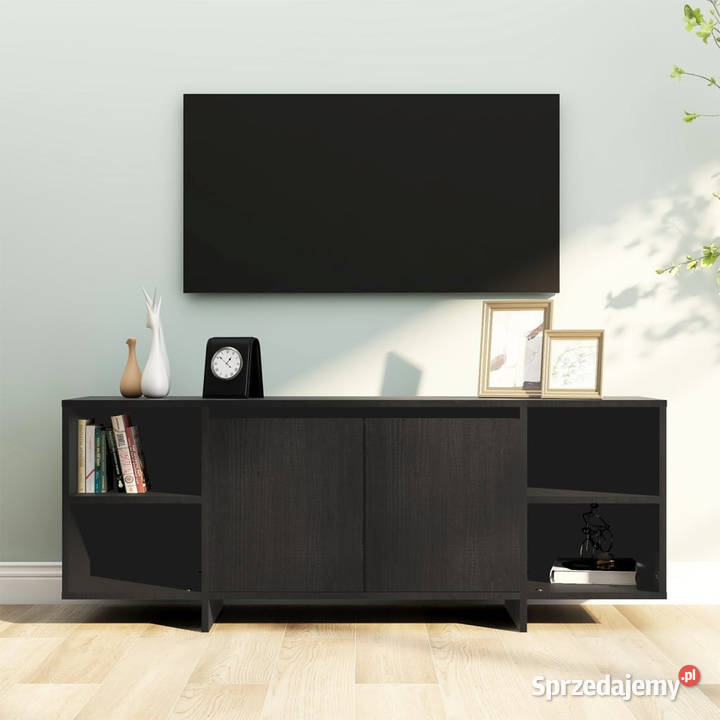 Szafka pod TV czarna 130x35x50 materiał Warszawa