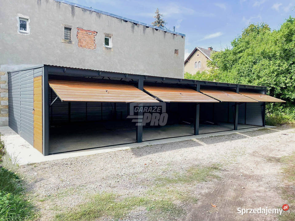 Rząd garaży Garaż blaszany 12x6m 4x brama samodzielny wielkopolskie Chodzież